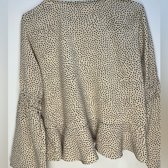 Zara Cream and Black Polka Dot Blouse - Picture 6 of 10